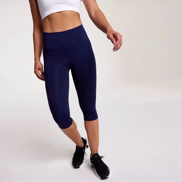 CALIA by Carrie Underwood Pants - Calia Women's Powermove Opulent Blue High Rise Knee Crop Leggings